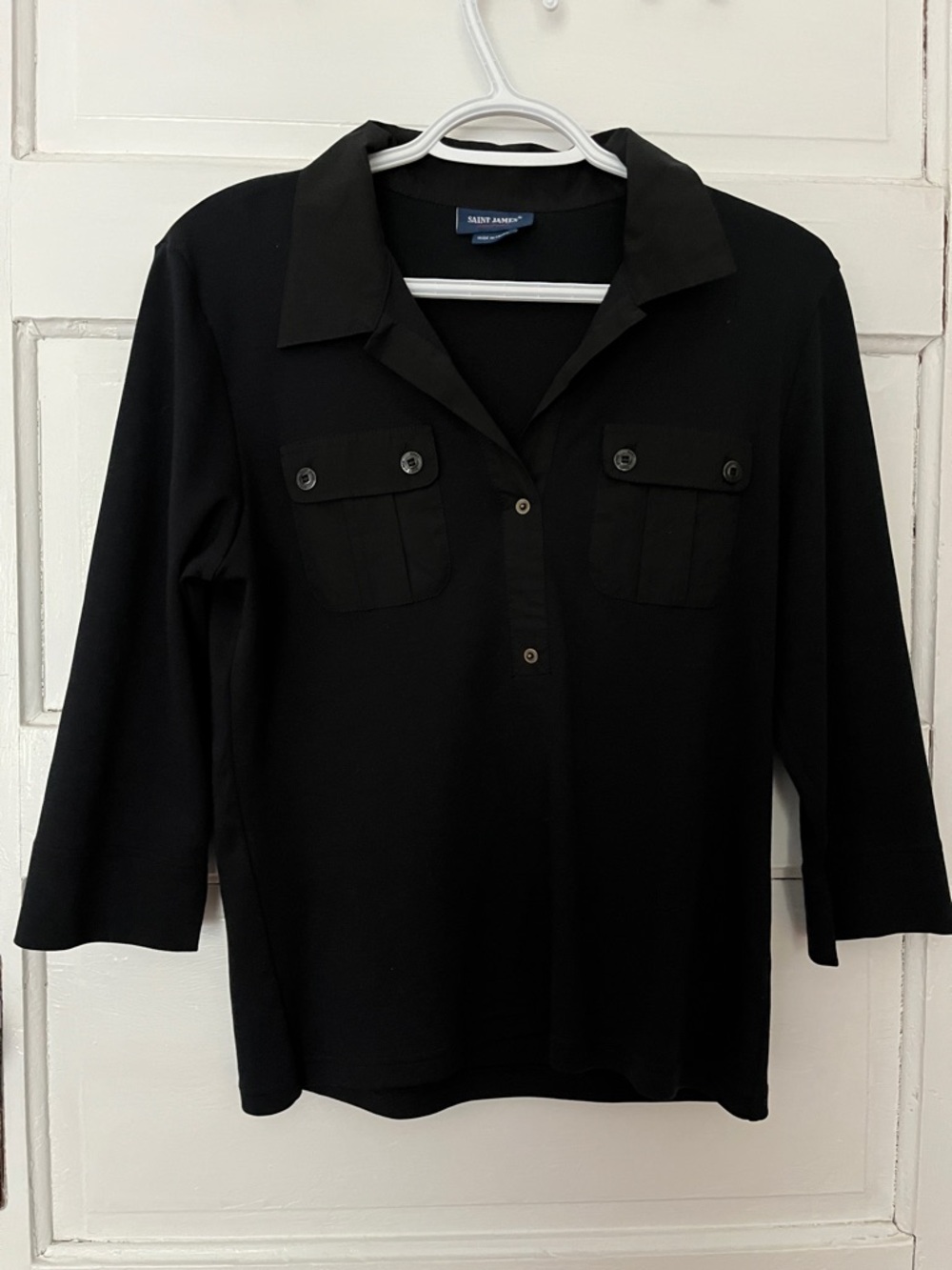 Black Saint James ¾ sleeve tee